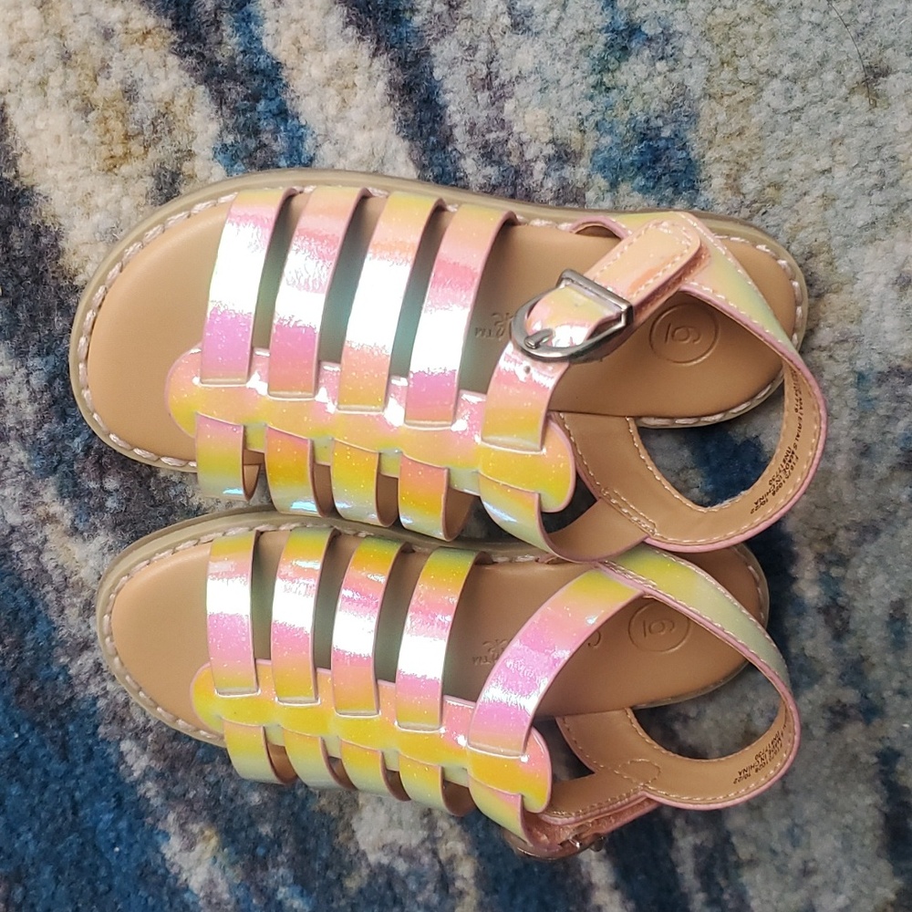 Toddler Girl Cat & Jack Iridescent Sandals Size 6